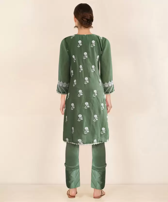 Women Georgette, Pure Cotton Kurta Pant Set Aisha Collections